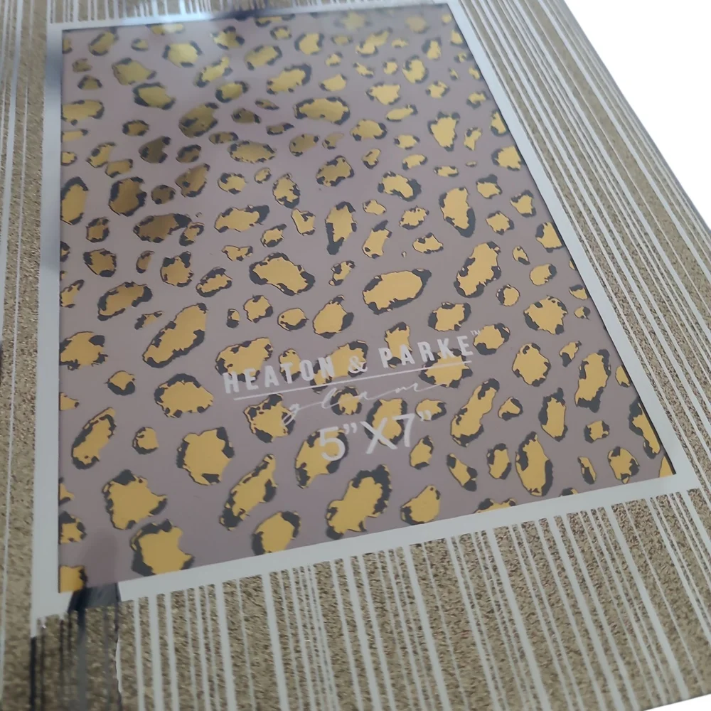 Gold and Silver Mirrored Animal Print Accent 5x7 Picture Frame